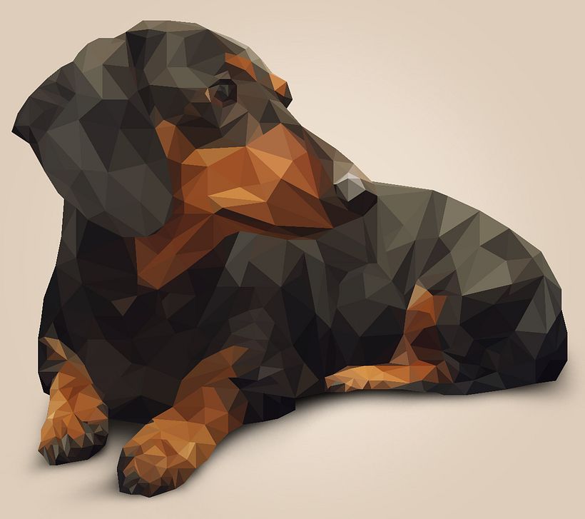 Low Poly Dachshund 2