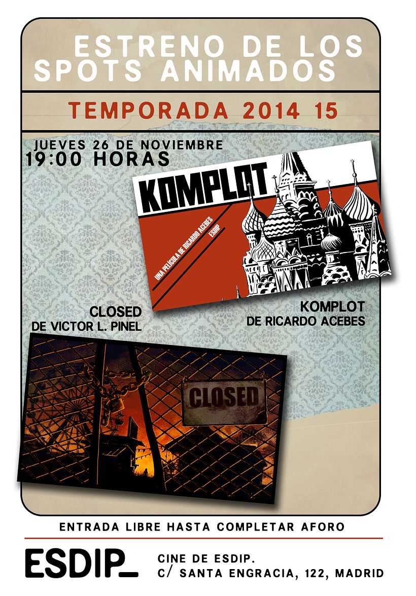 Estreno de spots de animación en ESDIP 1