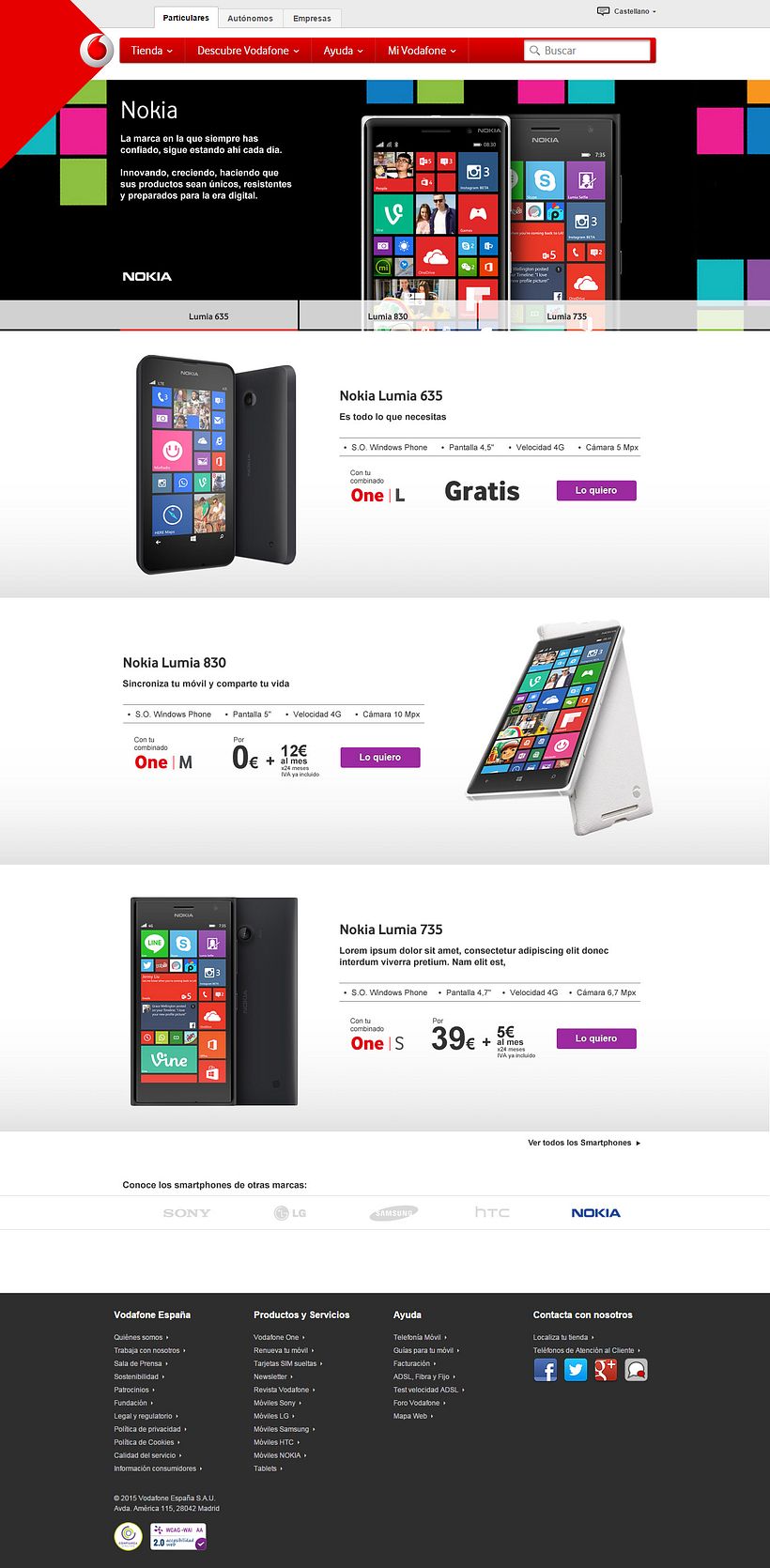 Landings de marca para Vodafone 4