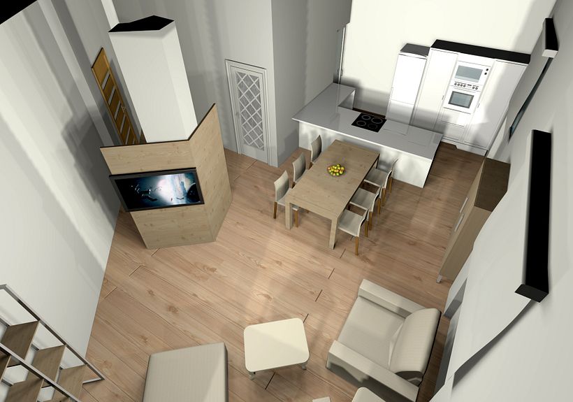 Proyecto Vivienda. Modelado 3d e iluminación. 1