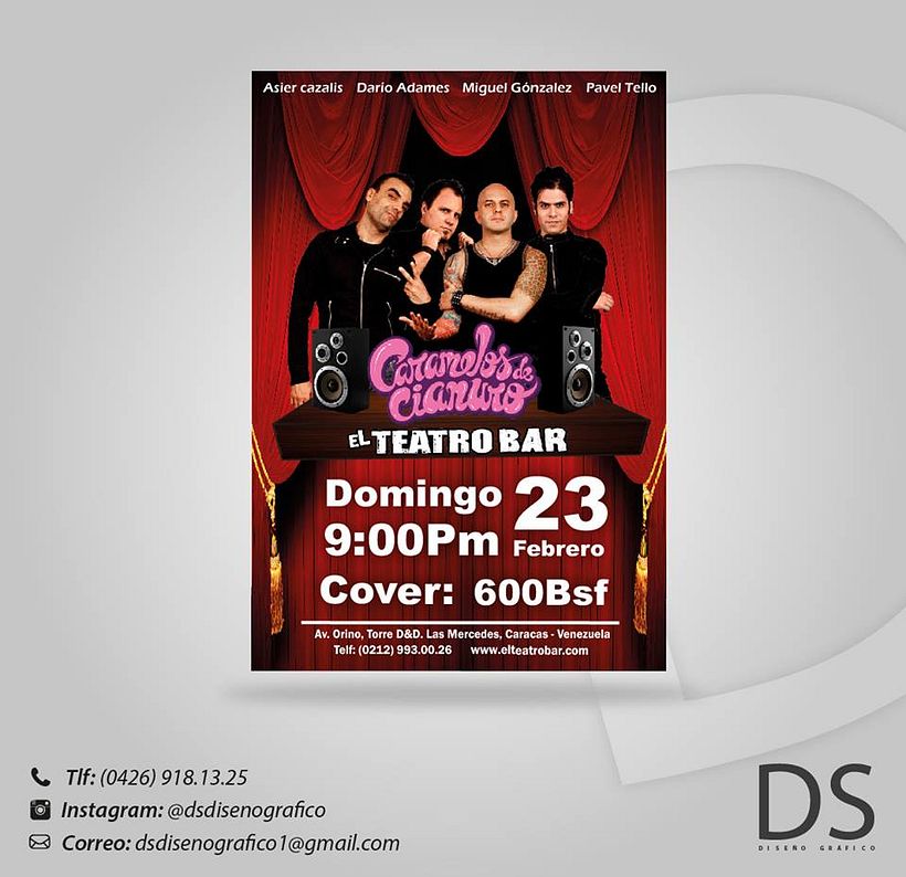 Flyer/Volante: "Caramelos de Cianuro en Teatro Bar" -1