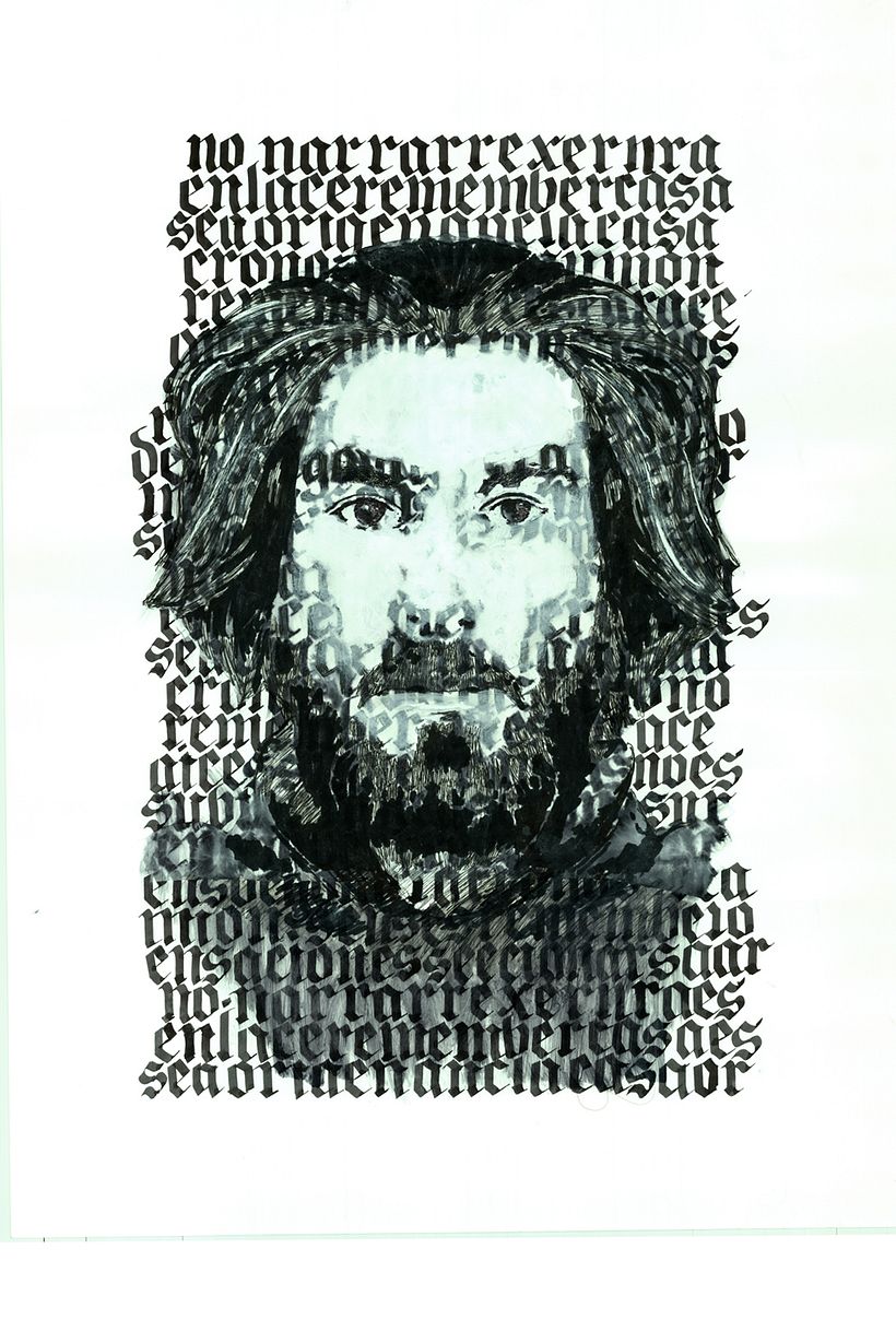 dibujando sobre letras góticas - Traditionelle Illustration