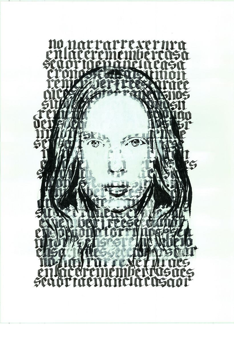 dibujando sobre letras góticas - Traditionelle Illustration