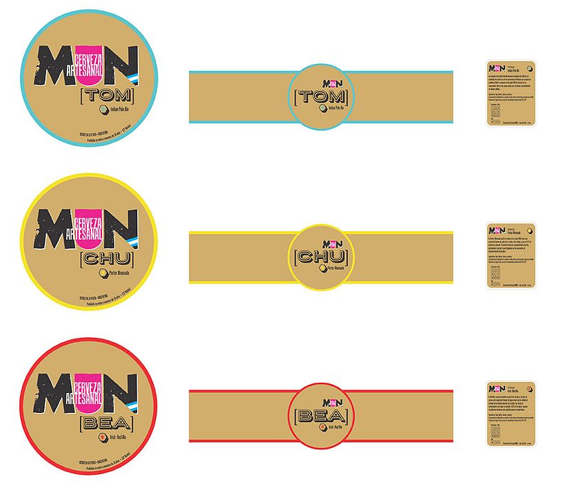 Diseño de Identidad y etiquetas para MUN / Cerveza Artesanal -1