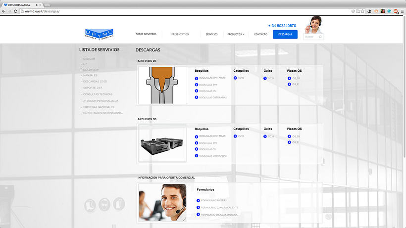 diseño WEB para la empresa:  ORYMO S.A  5