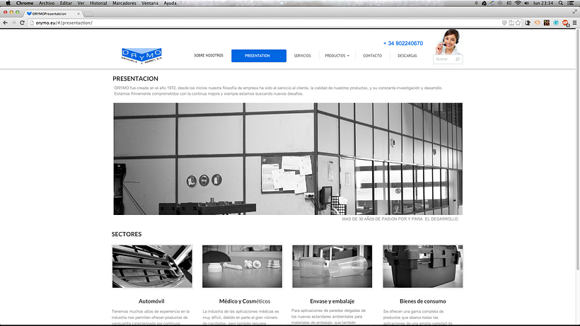 diseño WEB para la empresa:  ORYMO S.A  1
