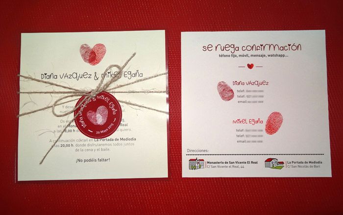 Invitación de boda Diana y Mikel 2