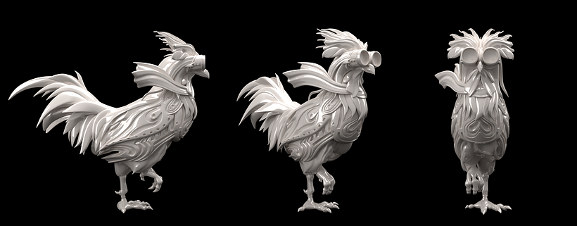 3D-Modell des Roooster-Logos 5