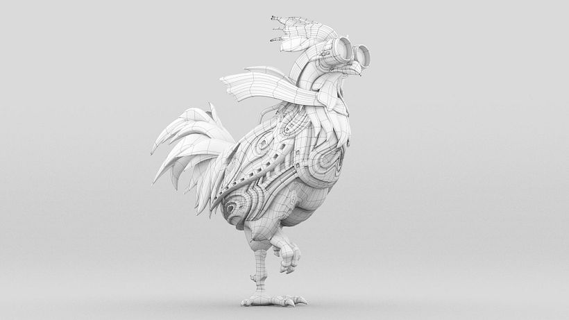 3D-Modell des Roooster-Logos 3