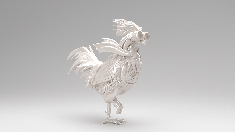 3D-Modell des Roooster-Logos 4