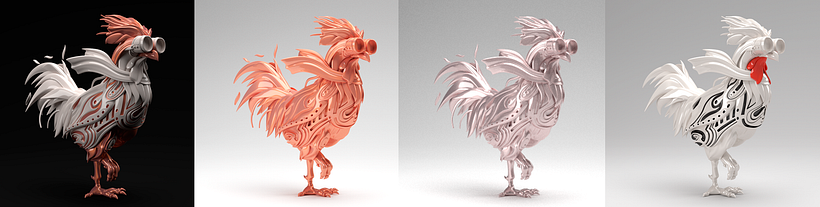 3D-Modell des Roooster-Logos 6