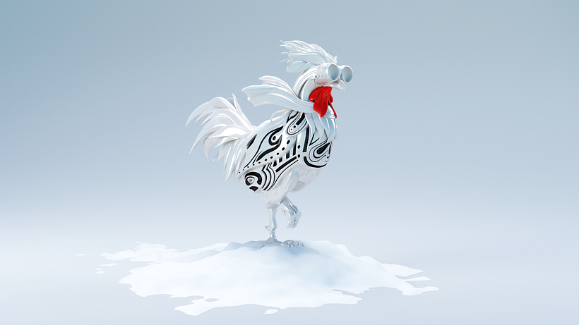 3D-Modell des Roooster-Logos 7