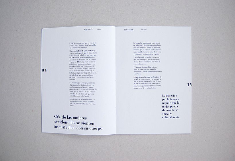 Perfección - revista temática - Dirección de arte