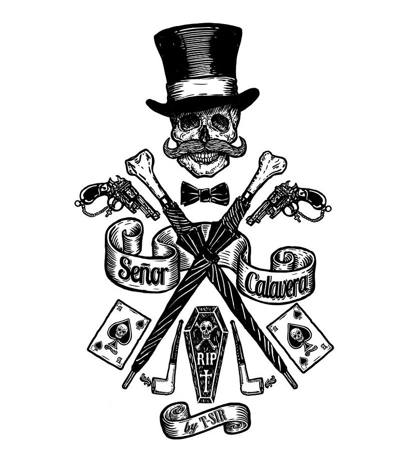 Señor Calavera - Traditionelle Illustration