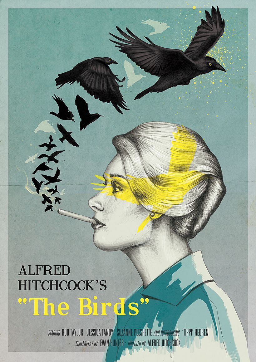 Poster 'The Birds' - Traditional illustration