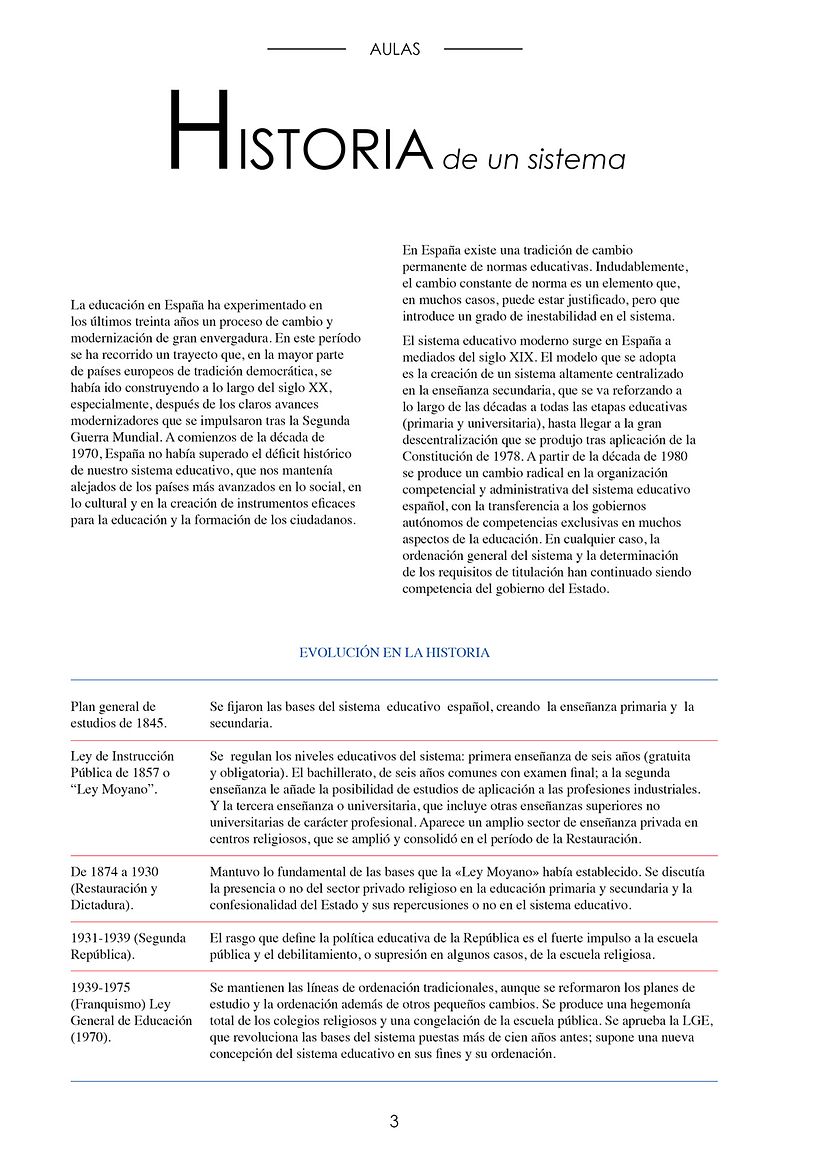 Editorial design of an information booklet about the Spanish education system. 1