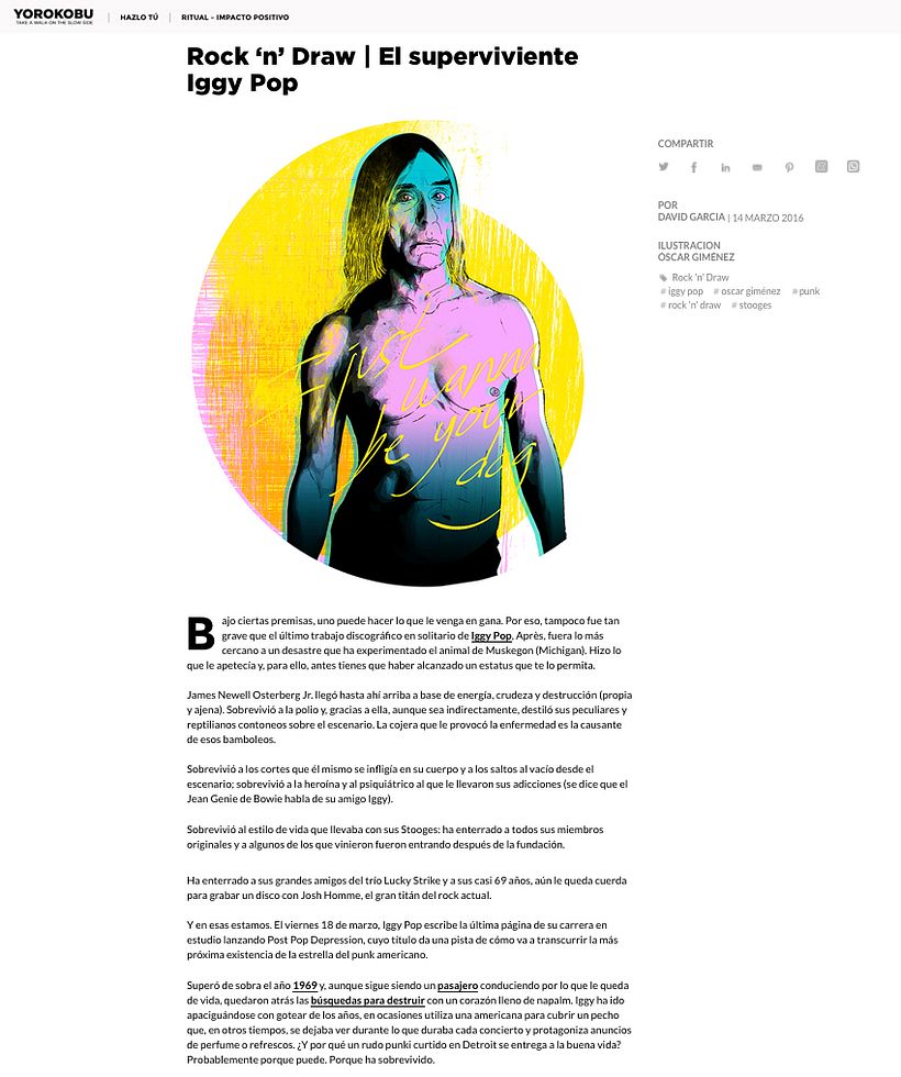 Yorokobu // Rock´n´Draw / El superviviente Iggy Pop 2