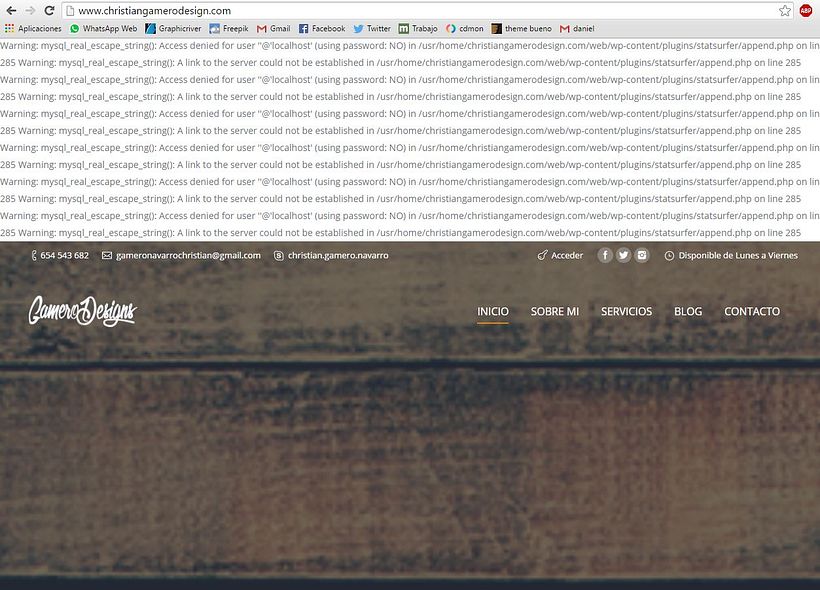Ayuda con error en wordpress 1