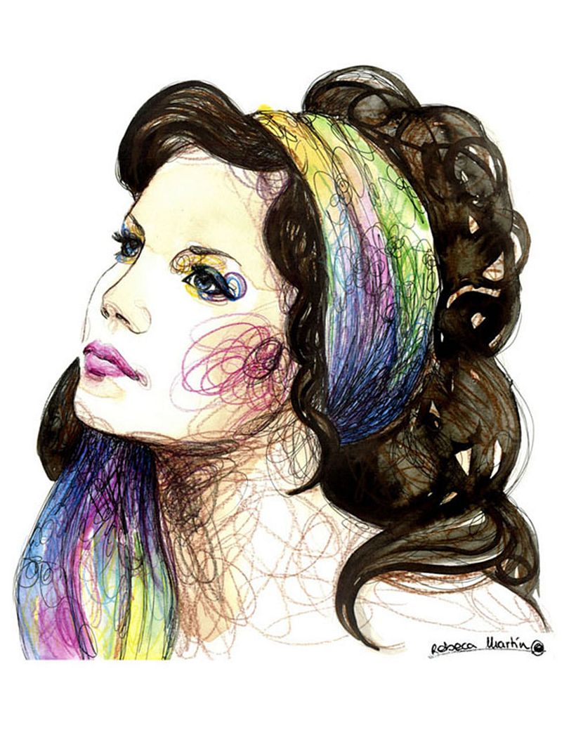 FASHION I: Ilustraciones inspiradas en fotografías de moda. Técnica mixta: acuarela, pilot, lápices de colores. 2