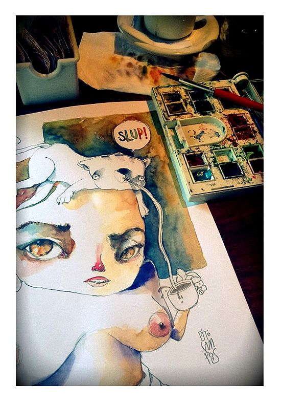 Acuarelas que mancho en Bares - Sketch Café -1