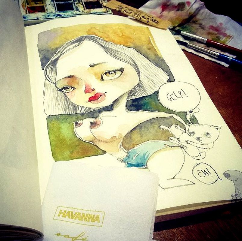 Acuarelas que mancho en Bares - Sketch Café 2