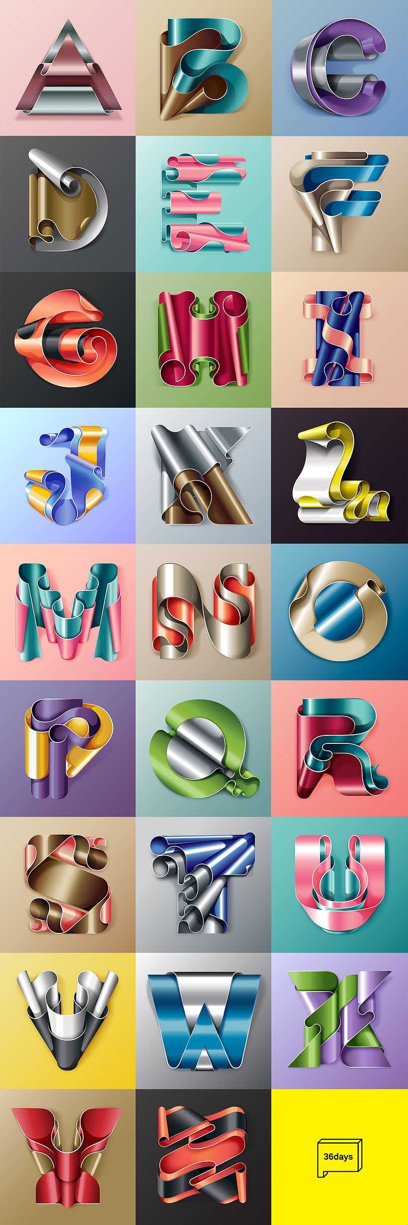 Flexible Surrealism @36daysoftype 2016 - Traditional illustration