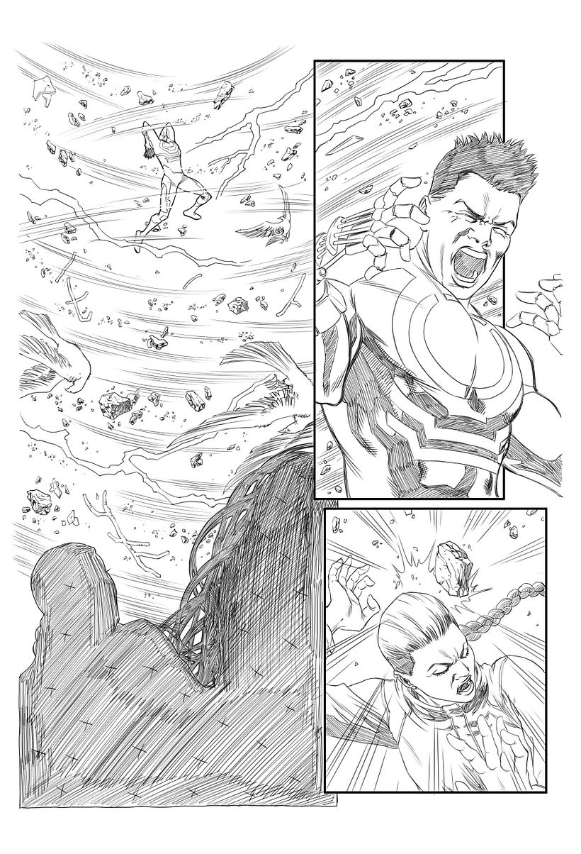 Heroína con trenza en blanco y negro - Cómic