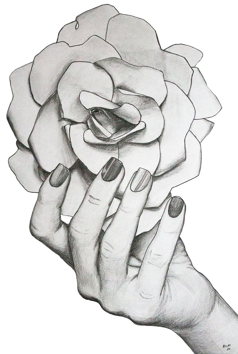 Virgen María (Rosa Mística): Del dibujo a lápiz a la ilustración digital 0