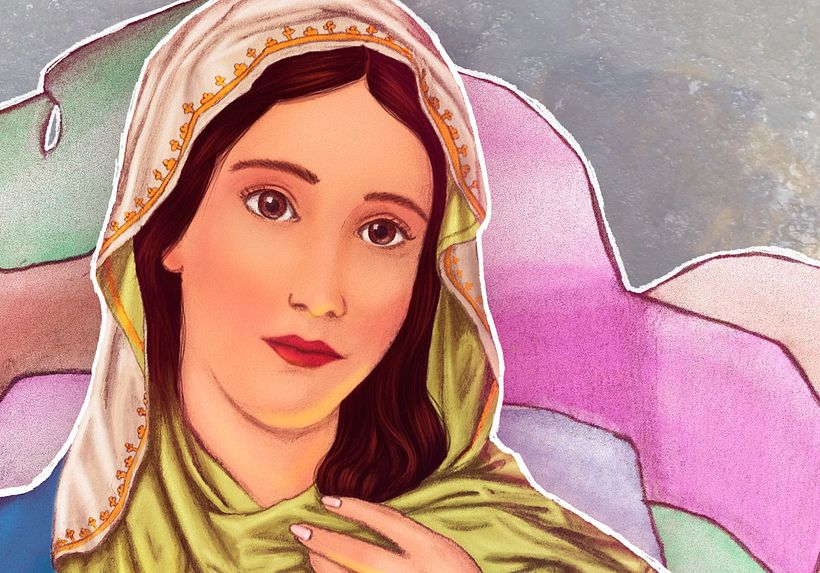 Virgen María (Rosa Mística): Del dibujo a lápiz a la ilustración digital 8