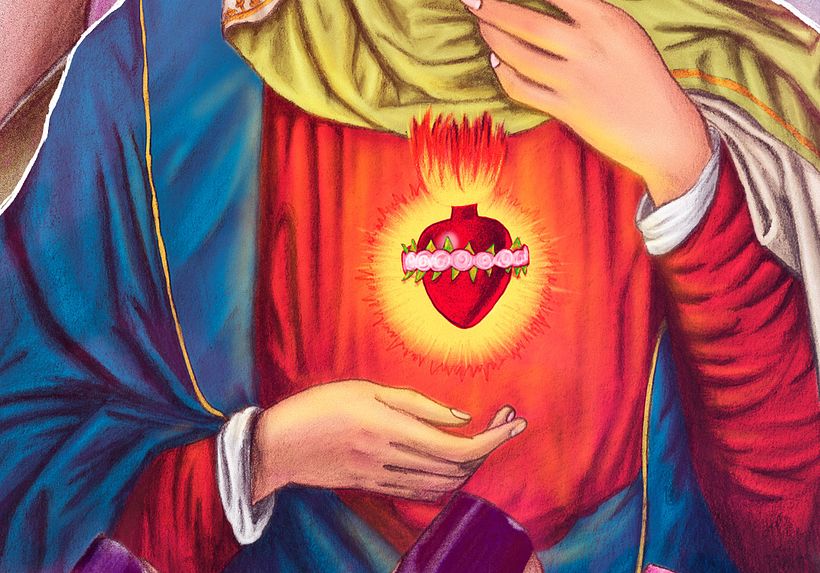 Virgen María (Rosa Mística): Del dibujo a lápiz a la ilustración digital 10