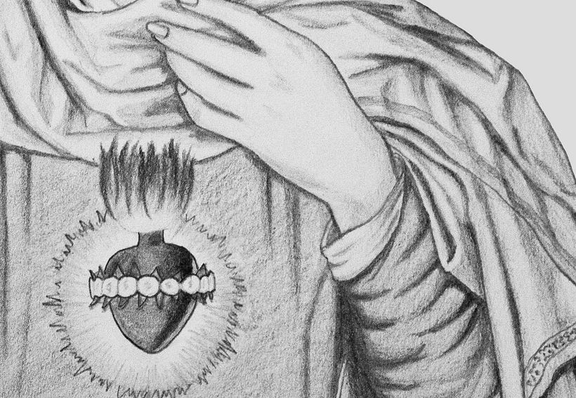 Virgen María (Rosa Mística): Del dibujo a lápiz a la ilustración digital 9