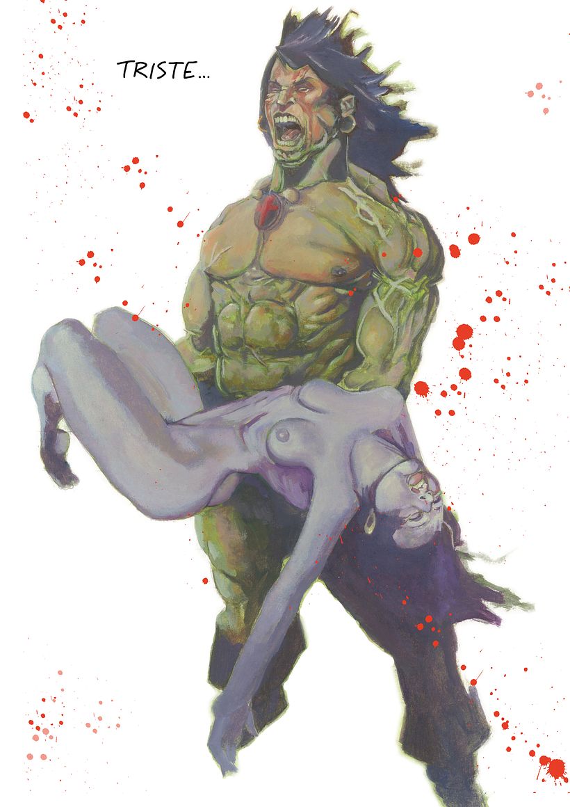 Conan y Belit. Oleo sobre lienzo -1
