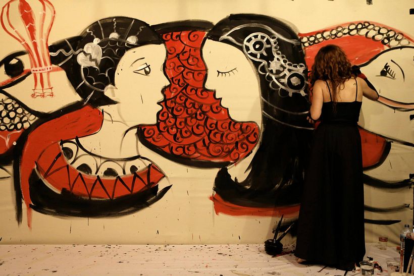 Live-painting Cabaret Rotante 2014_ Matadero Madrid 1