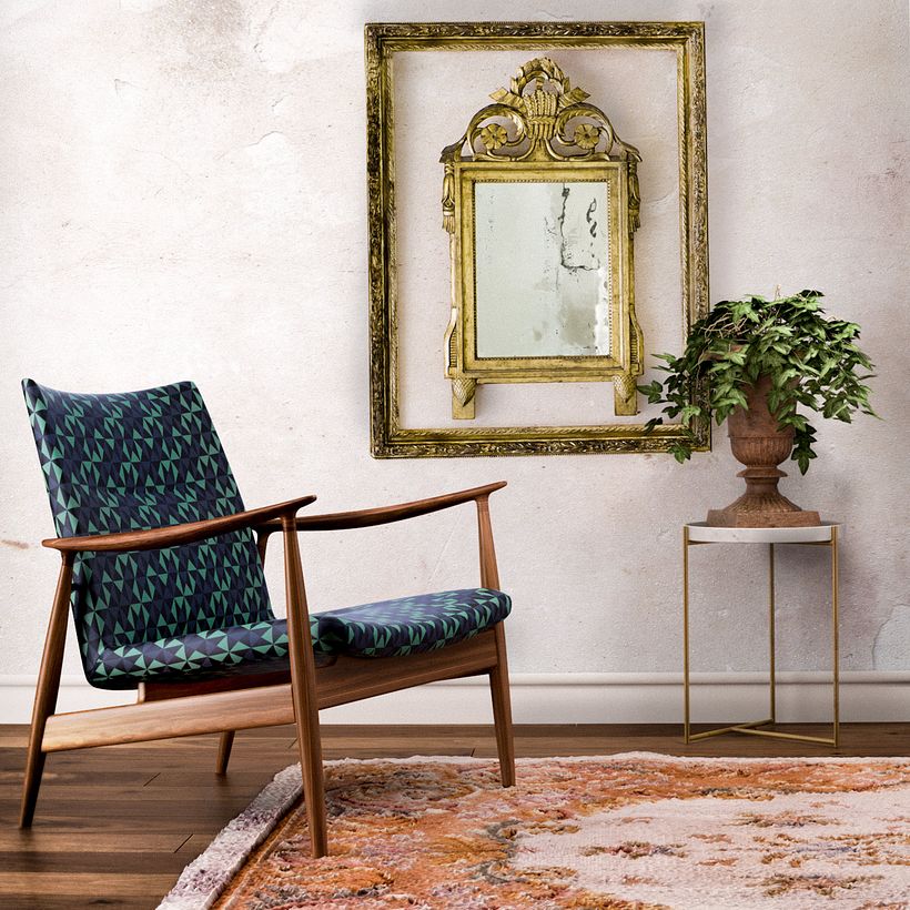 Interior  vintage 3D. CGI 0