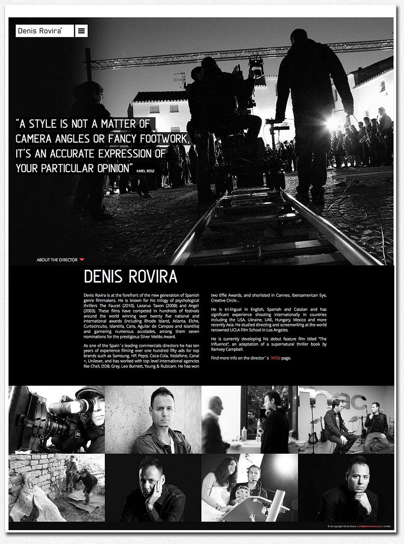 Web for filmdirector Denis Rovira 2