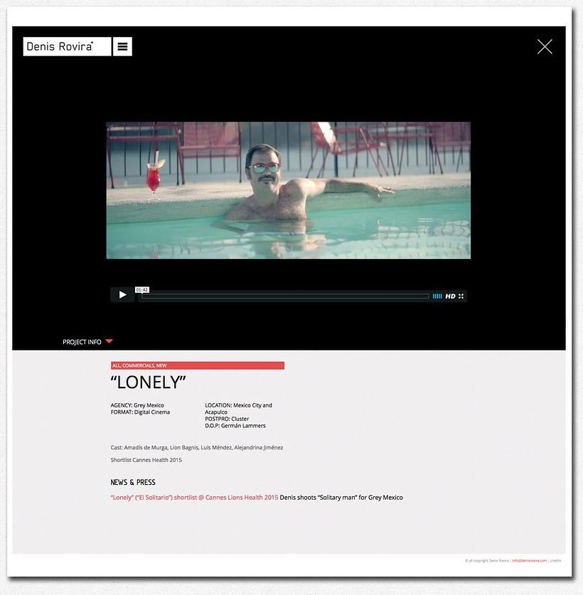 Web for filmdirector Denis Rovira 4