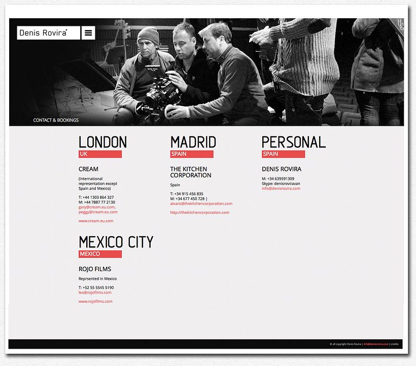 Web for filmdirector Denis Rovira 5