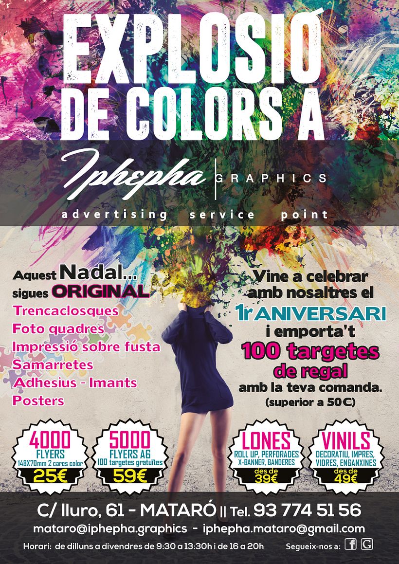  "Vine i t'impressionarem!" - Diseño gráfico. Campaña publicidad Iphepha Graphics - Publicidad