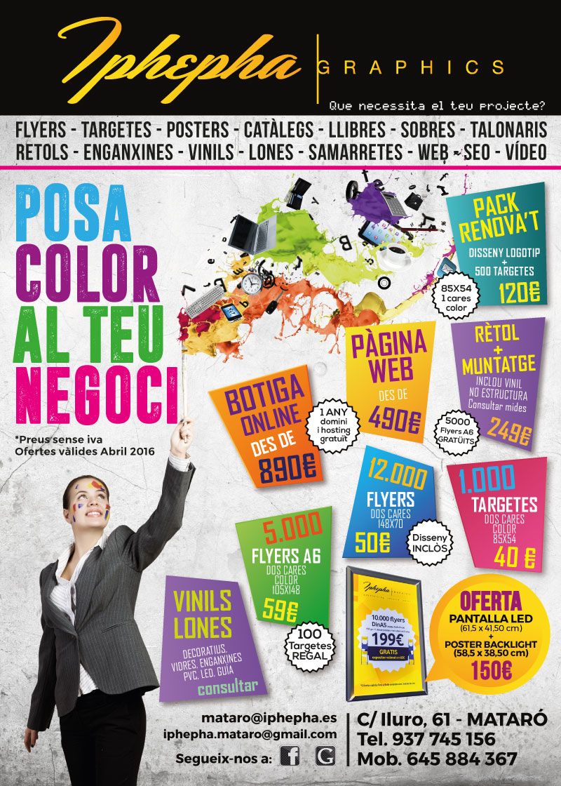  "Vine i t'impressionarem!" - Diseño gráfico. Campaña publicidad Iphepha Graphics - Publicidad