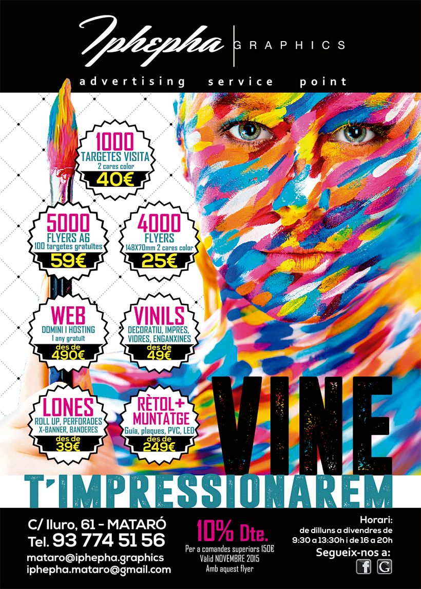  "Vine i t'impressionarem!" - Diseño gráfico. Campaña publicidad Iphepha Graphics - Publicidad