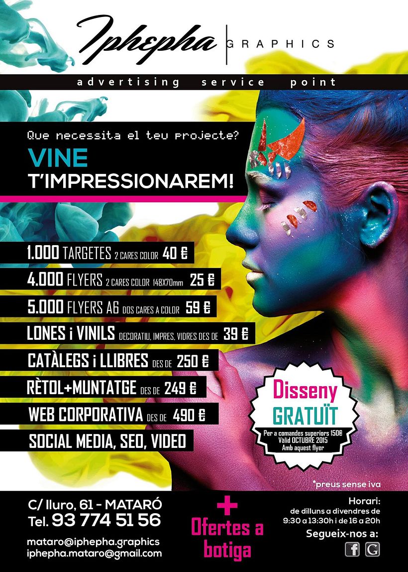  "Vine i t'impressionarem!" - Diseño gráfico. Campaña publicidad Iphepha Graphics - Publicidad