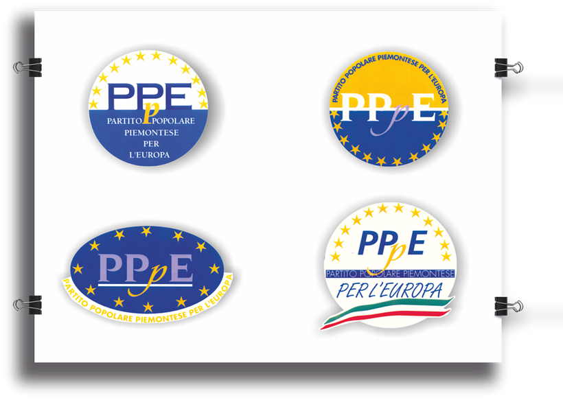 Creación logo PPyE (1999) - Pencitraan Merek & Identitas