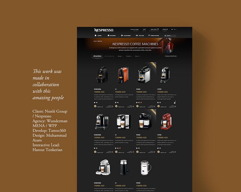 Nespresso Middle East - Product Page E-shop 1
