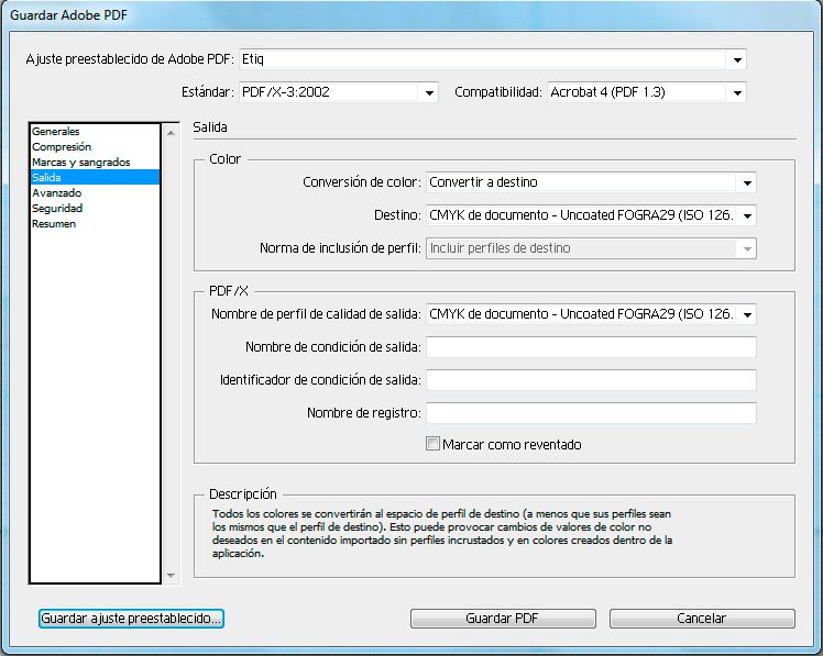 Como saber si incruste el Perfil de Color en el PDF? 0
