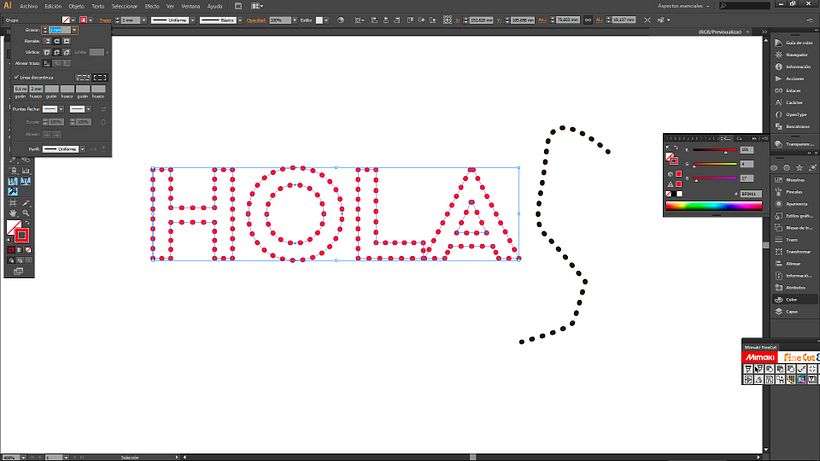 Illustrator tipografía puntos. 1