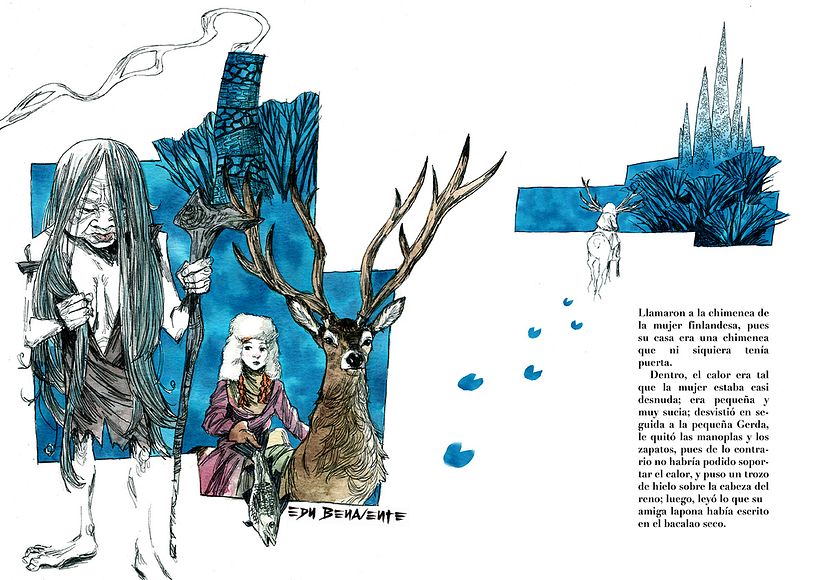 La Reina de las Nieves - Ilustrasi tradisional