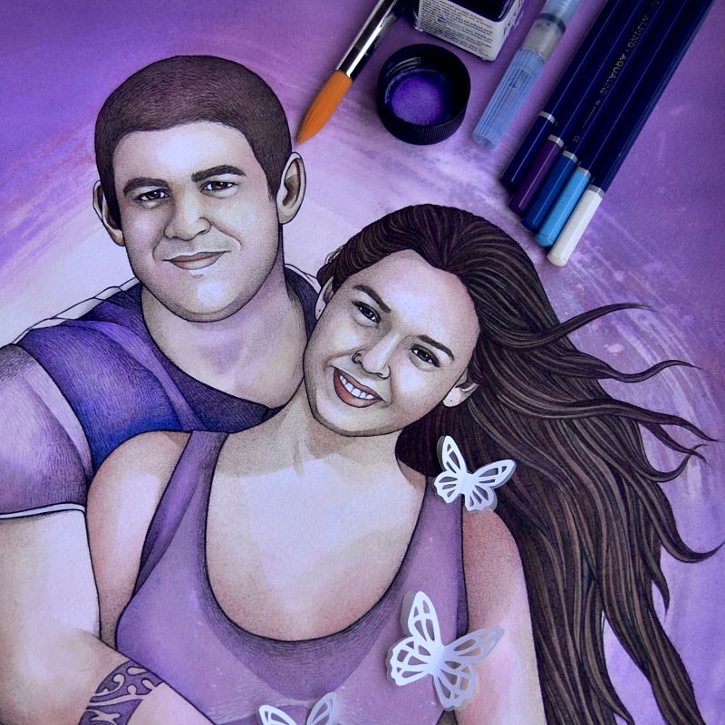 Mariposas en el estómago - Retrato personalizado -1