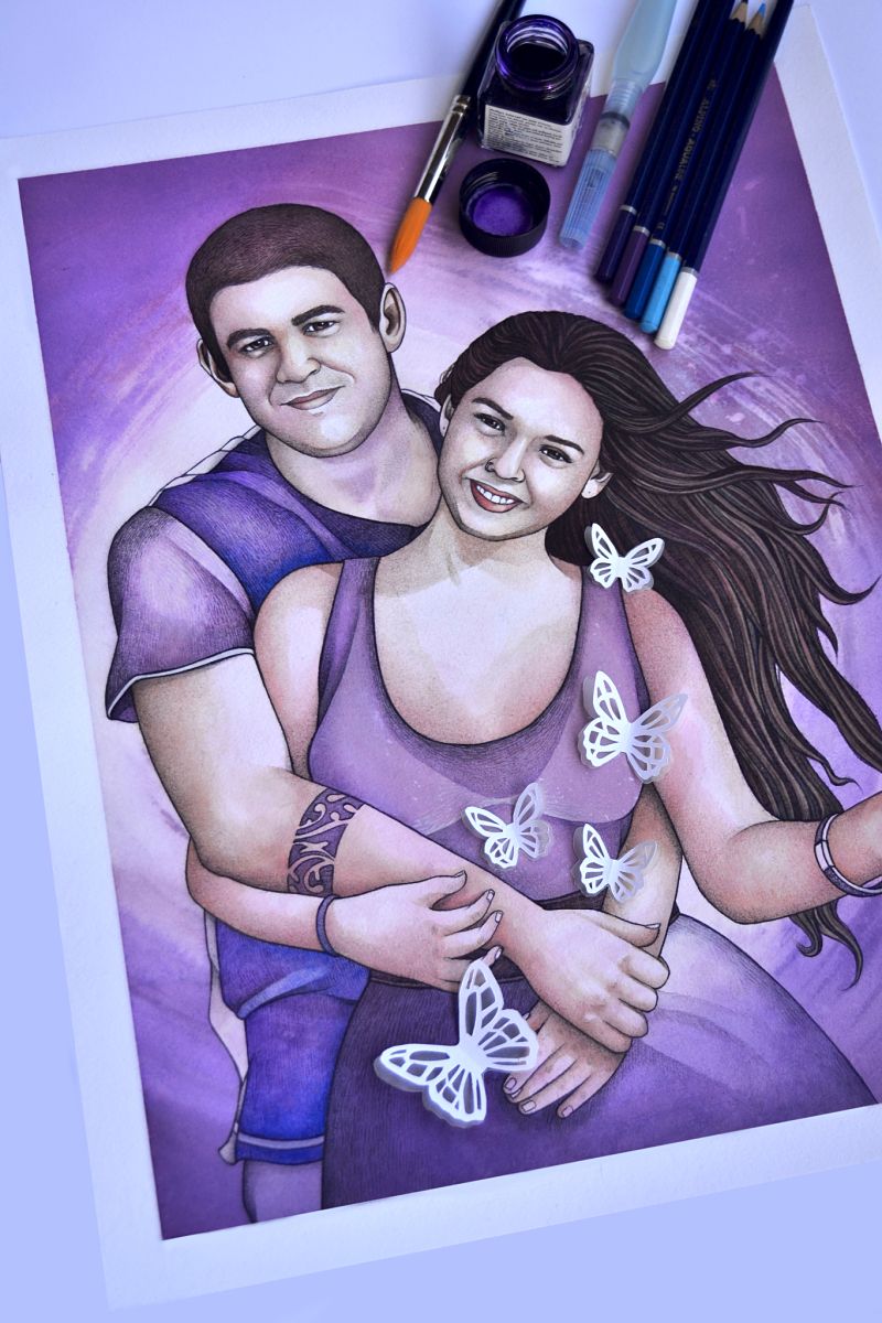 Mariposas en el estómago - Retrato personalizado 0