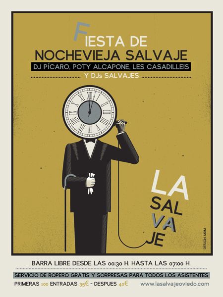 Cartel para la fiesta de Nochevieja de "La Salvaje" 0