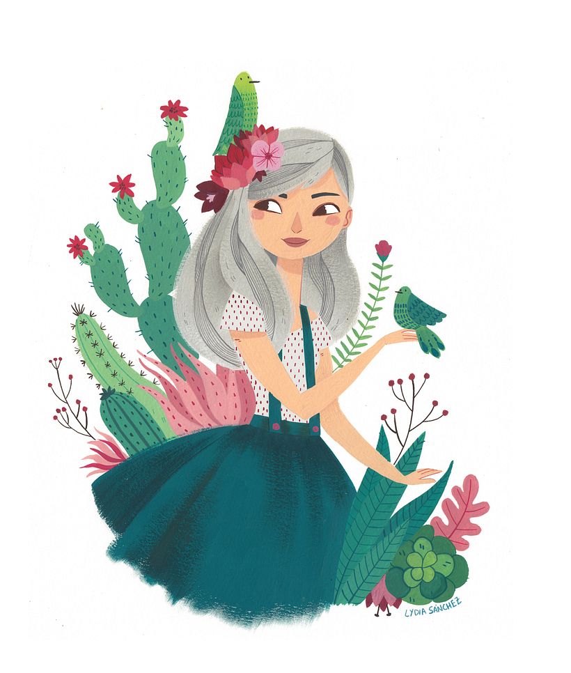 Cactus and Birds -1